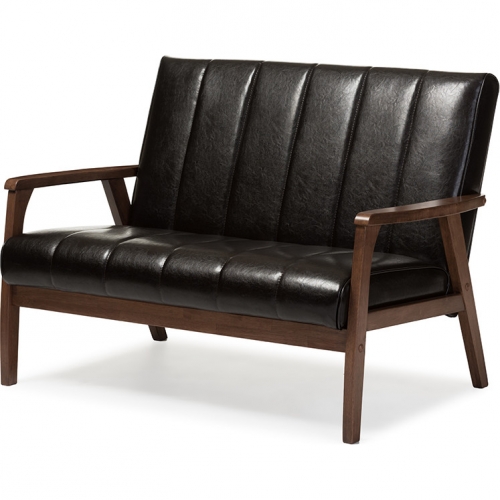 Nikko Loveseat in Brown Leatherette